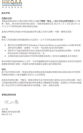 Assurance Statement