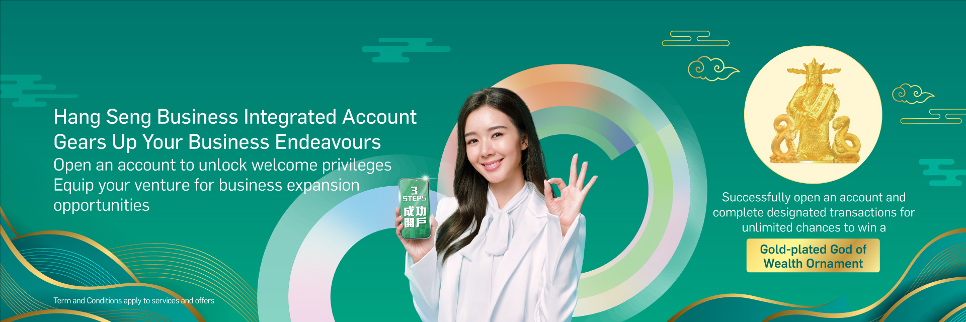 Hang Seng Business Integrated Account. Enjoy up to HK$1,300 cash rebates upon successful application with designated monthly average balance!