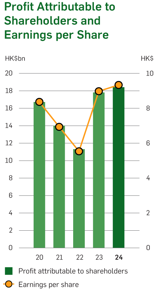 Chart of Profit Attributable to Shareholders and Earnings per Share